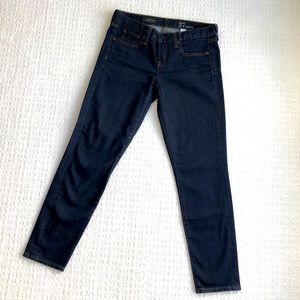 J Crew toothpick ankle jeans in dark wash